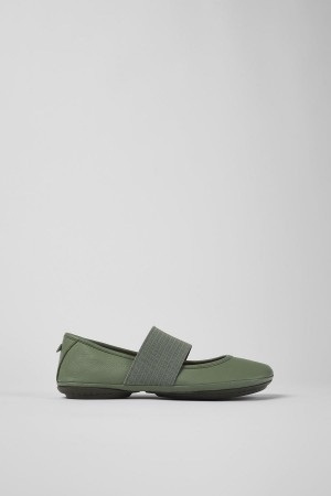 Ballerinas Camper Right Cuero Mujer Verde | OZAJG-7064