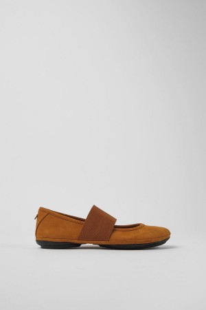 Ballerinas Camper Right Nubuck Mujer Marrones | TSVPH-7152