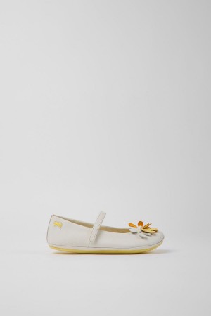 Ballerinas Camper Twins Cuero Niña Blancas | GPSWK-8702
