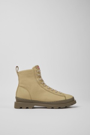 Botas Camper Brutus Textil Nubuck Ankle Mujer Beige | FSPGO-9316