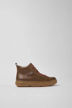 Botas Camper Cuero Ankle Niño Marrones | NAXHM-8361
