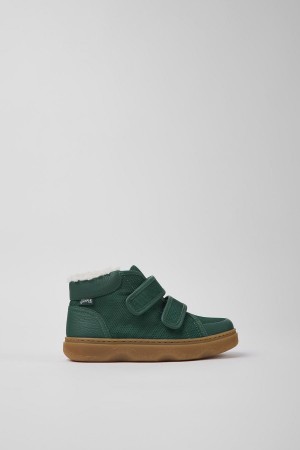 Botas Camper Cuero Textil Ankle Niño Verde | YZCIV-3896