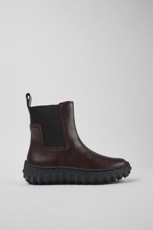 Botas Camper Ground Michelin Cuero Ankle Mujer Burdeos | ECNKX-6930