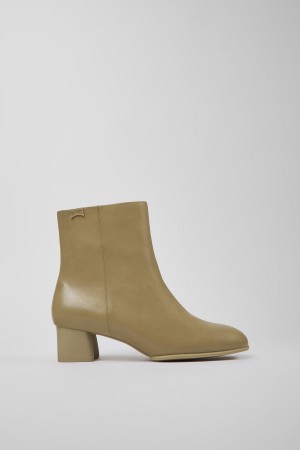 Botas Camper Katie Cuero Ankle Mujer Beige | QOEXT-8471