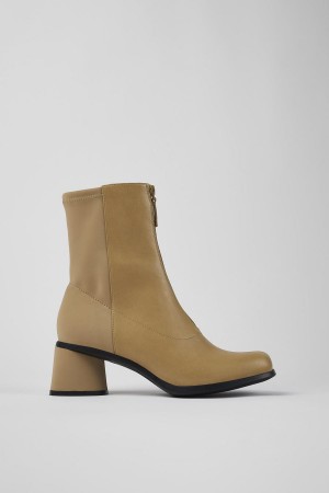 Botas Camper Kiara Cuero Recycled Pet Mujer Beige | VDQIL-5412