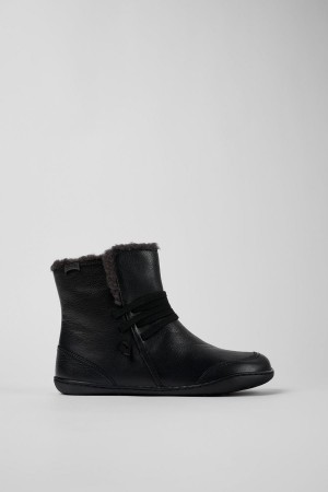 Botas Camper Peu Cuero Ankle Mujer Negras | JHDNZ-8473