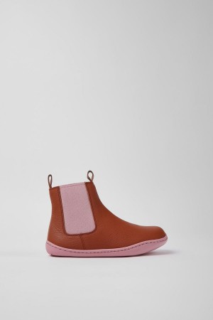 Botas Camper Peu Cuero Ankle Niña Rojas | JPRUW-7619