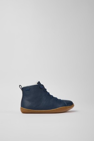 Botas Camper Peu Cuero Ankle Niño Azules | VRGDL-4397