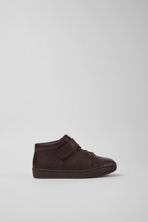 Botas Camper Peu Touring Cuero Ankle Niña Burdeos | BUVPQ-4798
