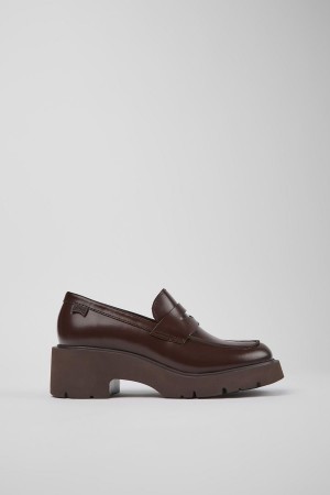 Mocasines Camper Milah Cuero Mujer Burdeos | PGAFN-0765