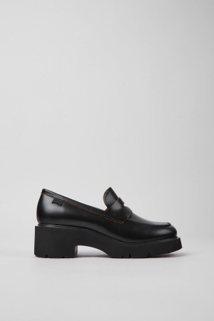 Mocasines Camper Milah Cuero Mujer Negras | NUCKH-5971