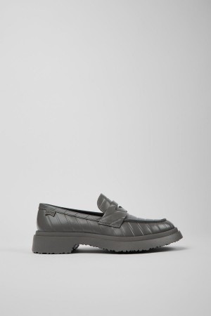 Mocasines Camper Twins Cuero Mujer Gris | FKSRJ-4691
