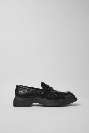 Mocasines Camper Twins Cuero Mujer Negras | CUGEK-3190