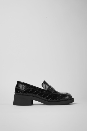 Mocasines Camper Twins Cuero Mujer Negras | JAFXG-1948