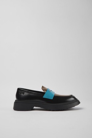 Mocasines Camper Twins Cuero Mujer Negras | SFVJN-3798