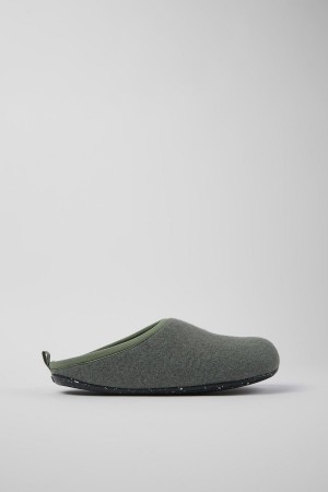Pantuflas Camper Wabi Lana Hombre Verde | OZGAJ-1652