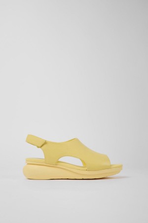 Sandalias Camper Balloon Cuero Mujer Amarillo | DUVJX-2658