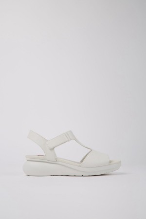 Sandalias Camper Balloon Cuero Mujer Blancas | OKAHP-1594