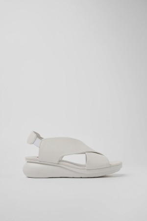 Sandalias Camper Balloon Cuero Mujer Blancas | WFDOR-7390