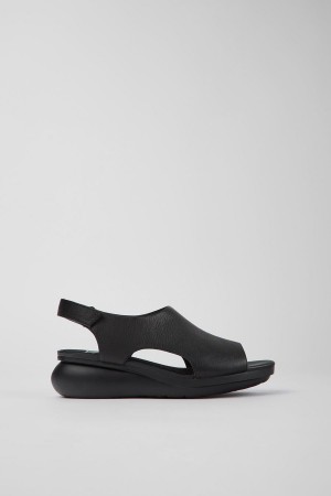 Sandalias Camper Balloon Cuero Mujer Negras | YWEPU-9817