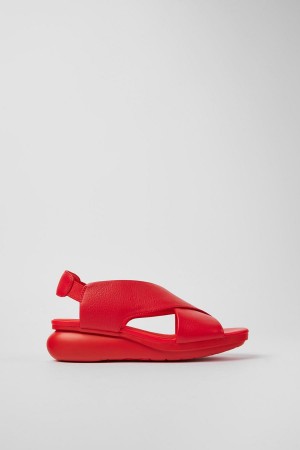 Sandalias Camper Balloon Cuero Mujer Rojas | IEGCA-7543
