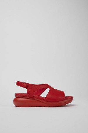 Sandalias Camper Balloon Cuero Mujer Rojas | VIGFM-5263