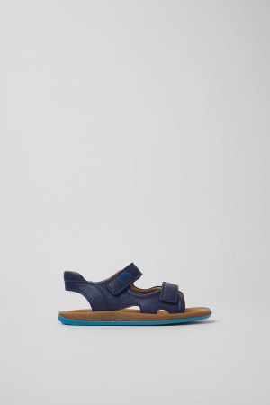 Sandalias Camper Bicho Cuero Niño Azules | JFIKU-6049