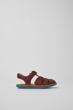 Sandalias Camper Bicho Cuero Niño Burdeos | VUFQT-5806