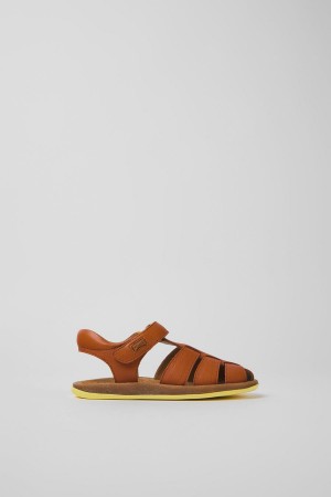 Sandalias Camper Bicho Cuero Niño Marrones | XVILS-7843