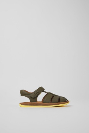 Sandalias Camper Bicho Cuero Niño Verde | PNUCE-4923