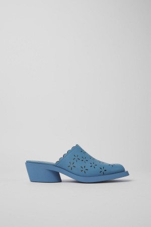 Sandalias Camper Bonnie Cuero Mules Mujer Azules | XQPWK-7425