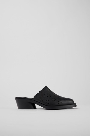 Sandalias Camper Bonnie Cuero Mules Mujer Negras | EKGQI-1276