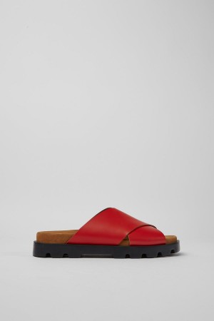 Sandalias Camper Brutus Cuero Mujer Rojas | PHYFV-1740