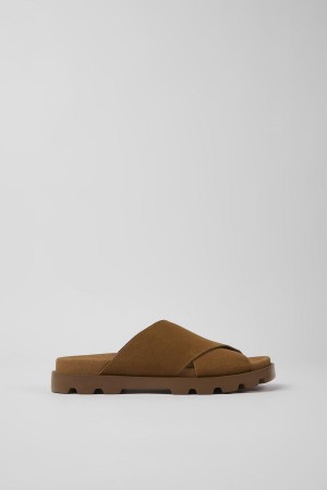 Sandalias Camper Brutus Nubuck Mujer Marrones | GEYXV-5267