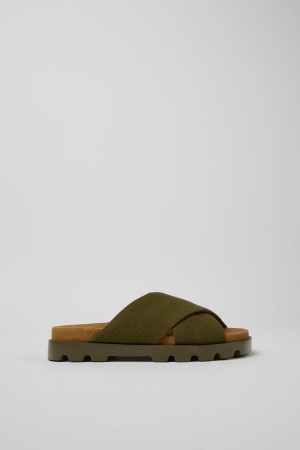 Sandalias Camper Brutus Recycled Algodon Mujer Verde | VYQMN-4735