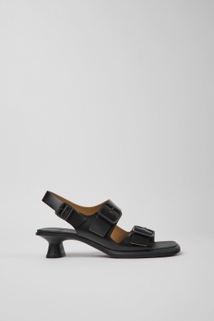 Sandalias Camper Dina Cuero Mujer Negras | KIQMV-7852