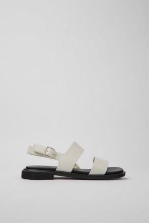 Sandalias Camper Edy Cuero Mujer Blancas | EHWJS-4567