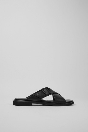 Sandalias Camper Edy Cuero Mujer Negras | WUQCE-4521
