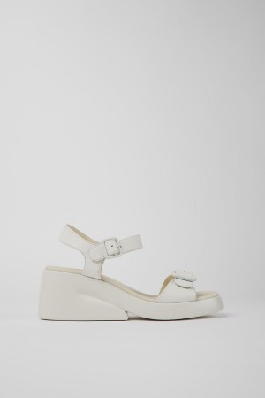 Sandalias Camper Kaah Cuero Mujer Blancas | MDXUR-4375