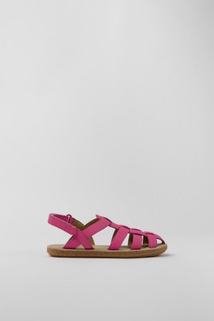 Sandalias Camper Miko Cuero Niña Rosas | WRLMD-6439