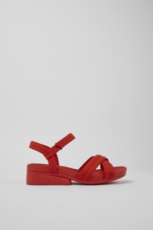 Sandalias Camper Minikaah Recycled Pet Nylon Mujer Rojas | TFRNZ-7032