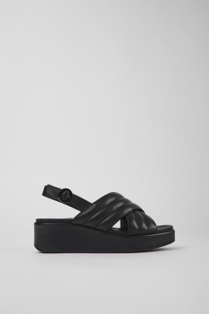 Sandalias Camper Misia Cuero Mujer Negras | VTKAH-7265