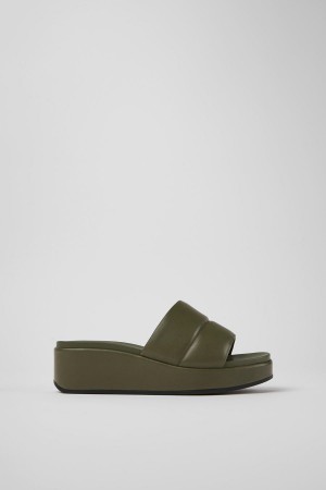 Sandalias Camper Misia Cuero Mujer Verde | KGMDW-4573