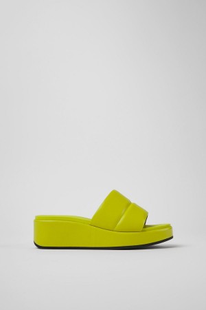 Sandalias Camper Misia Cuero Mujer Verde | TMJED-6872