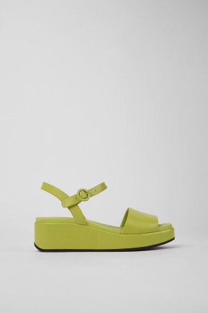 Sandalias Camper Misia Cuero Mujer Verde | IULDS-9348