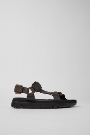 Sandalias Camper Oruga Cuero Hombre Marrones | UTMJV-2098