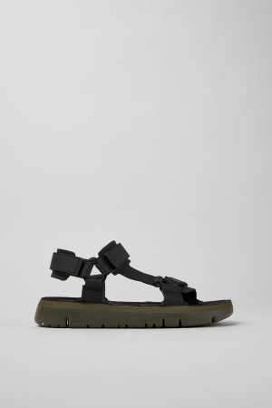 Sandalias Camper Oruga Cuero Hombre Negras | VXZBJ-8679