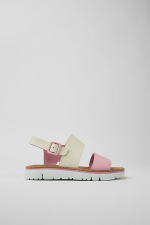 Sandalias Camper Oruga Cuero Mujer Blancas | XAIMV-6428
