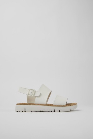 Sandalias Camper Oruga Cuero Mujer Blancas | YBWLR-3697