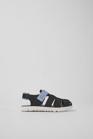 Sandalias Camper Oruga Cuero Niña Negras | HNBWM-5470